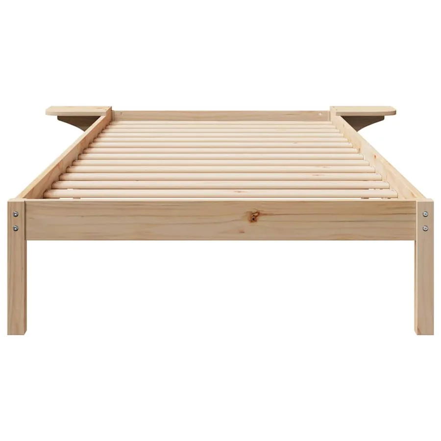 Cadre de lit avec tables de chevet Naturel 100 x 210 cm - 5