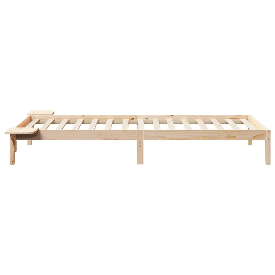 Cadre de lit avec tables de chevet Naturel 100 x 210 cm - 6
