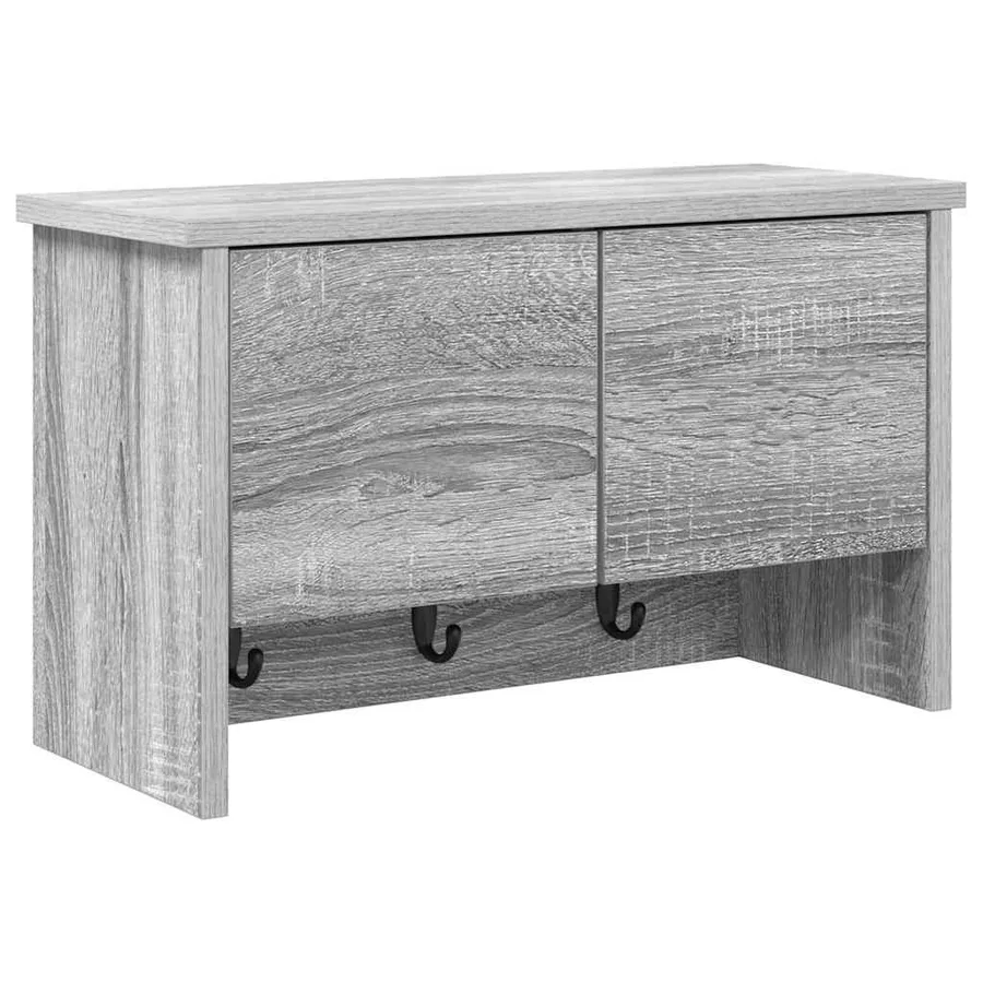 Porte-manteau mural avec étagère Gris Sonoma 50 x 20 x 30 cm - 2
