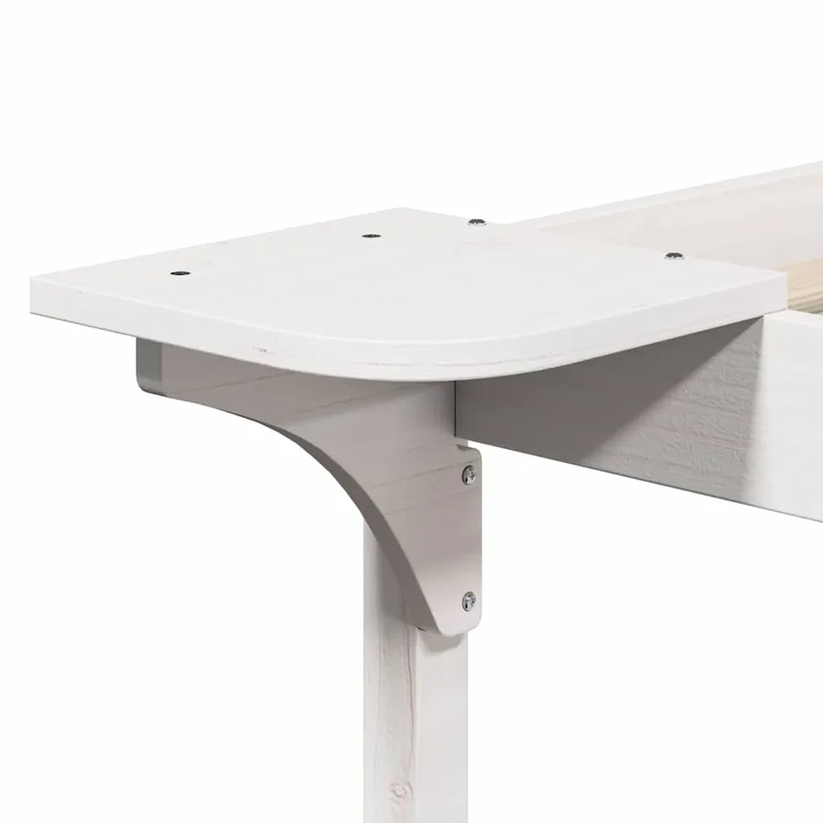 Cadre de lit avec tables de chevet Blanc 90 x 210 cm Pin massif - 9