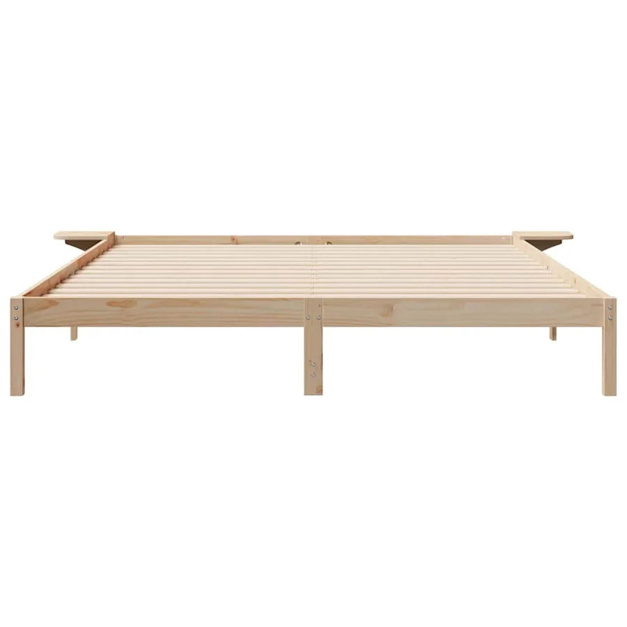 Cadre de lit avec tables de chevet Naturel 200 x 210 cm - 5