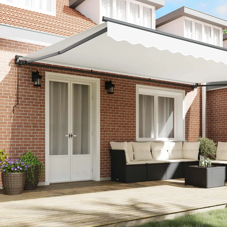 Cadre d'auvent Blanc 500 × 300 cm Polyester avec revêtement PU - 3
