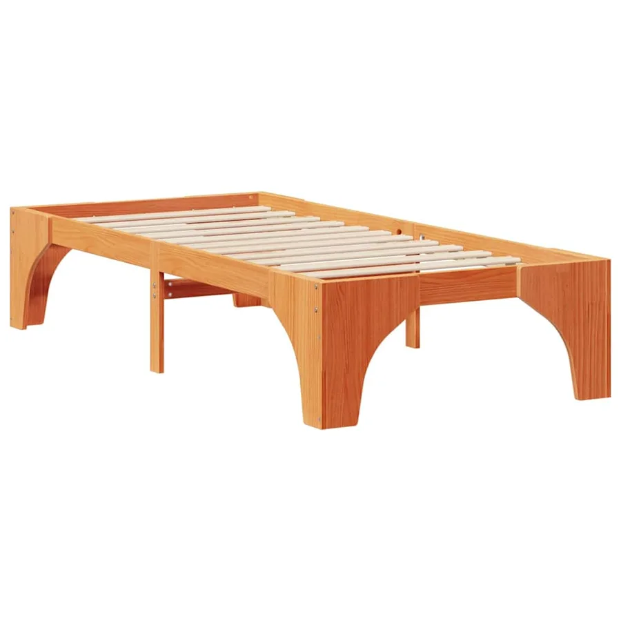 Cadre de lit Marron 75 x 190 cm Pin massif - 7