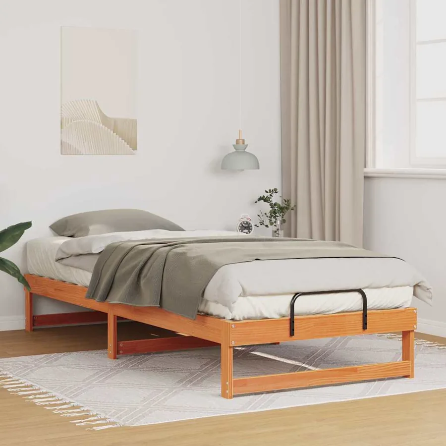 Cadre de lit Marron 90 x 220 cm Pin massif