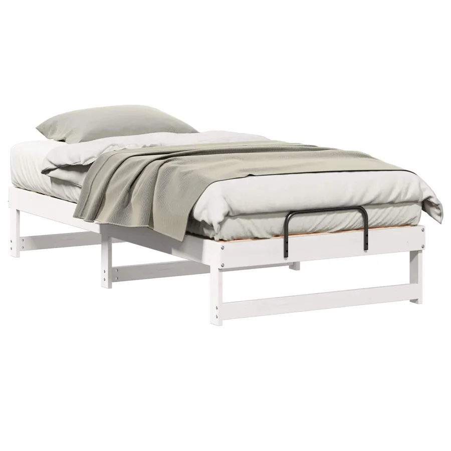 Cadre de lit Blanc 90 x 200 cm Pin massif - 2