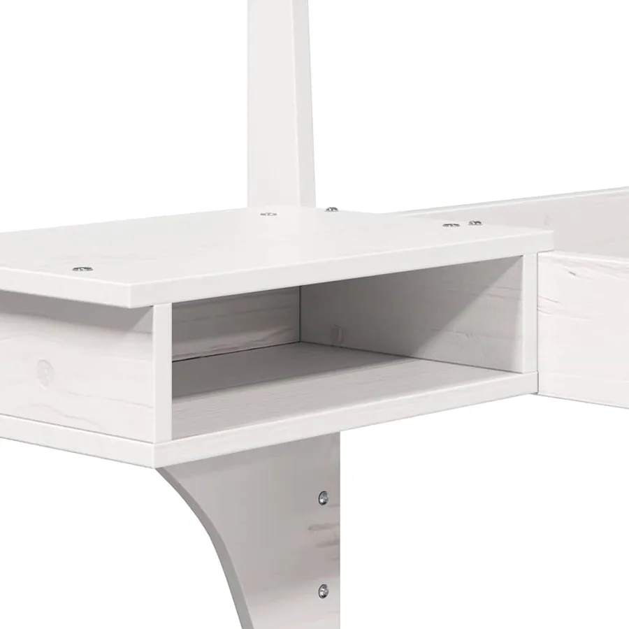 Cadre de lit avec tête de lit Blanc 135 x 190 cm Pin massif - 9