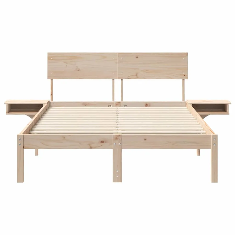 Cadre de lit avec tête de lit Marron 120 x 190 cm Pin massif - 5