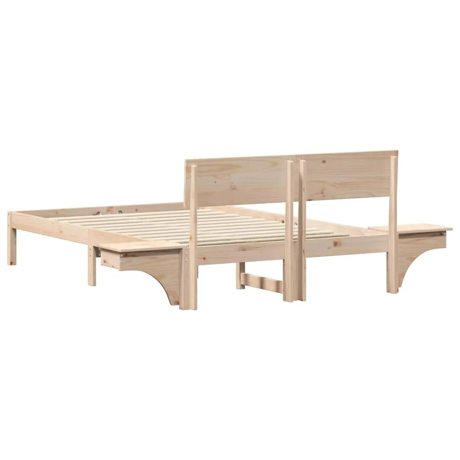 Cadre de lit avec tête de lit Marron 120 x 190 cm Pin massif - 7