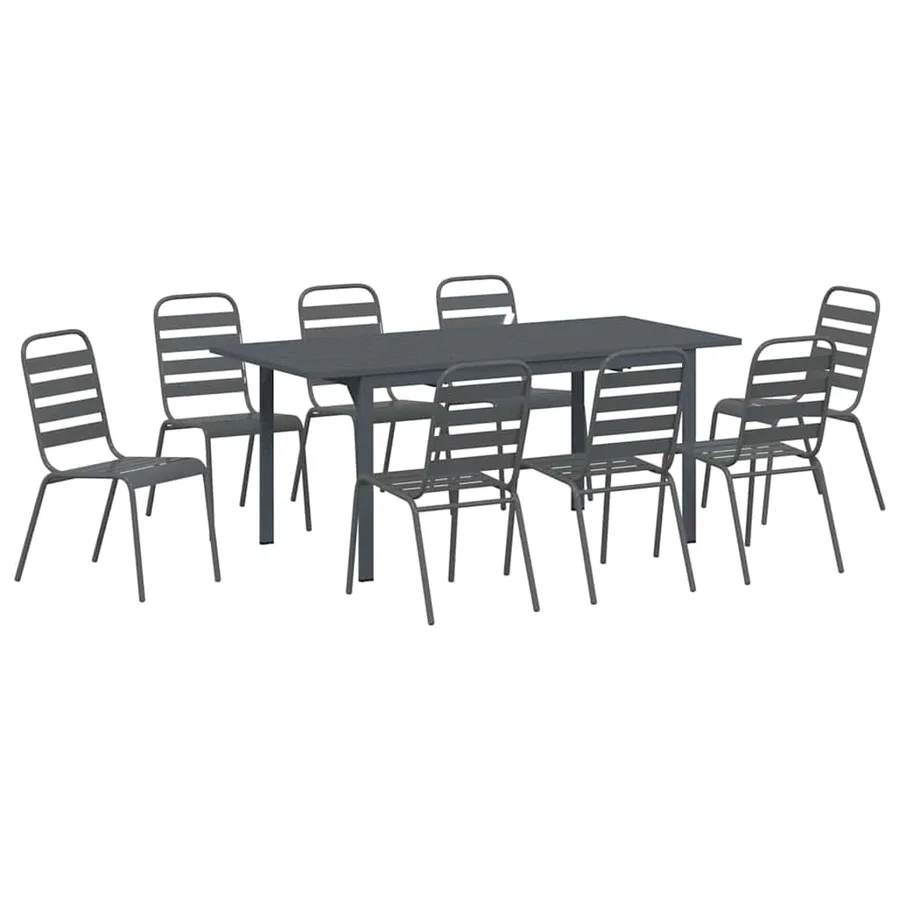 Ensemble de salle à manger pour jardin 9 pcs Anthracite - 2
