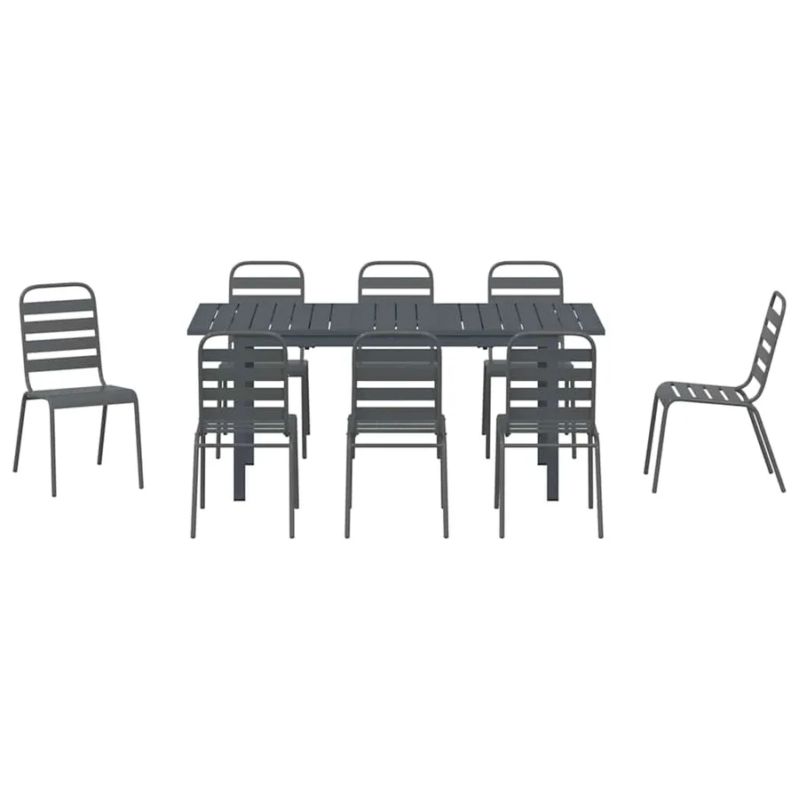 Ensemble de salle à manger pour jardin 9 pcs Anthracite - 7