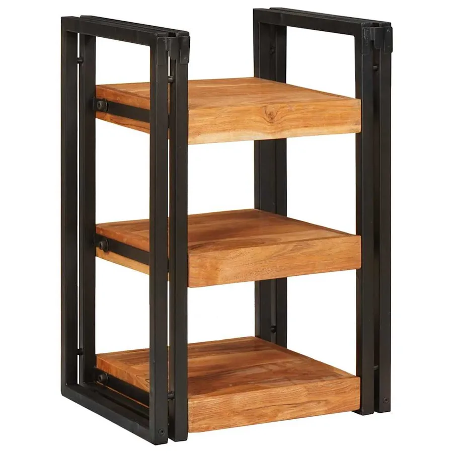 Table de chevet 2 pcs Marron et Noir Bois d'acacia massif - 7