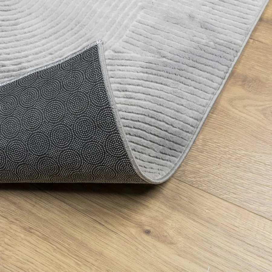 Tapis IZA poils courts style scandinave gris 100x200 cm - 5