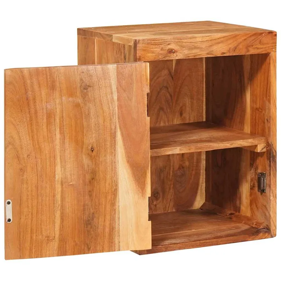 Table de chevet Marron 35 x 33 x 48 cm Bois d'acacia massif - 4