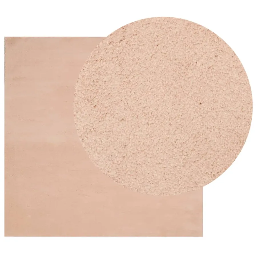Tapis HUARTE à poils courts doux lavable rouge clair 160x160 cm - 3