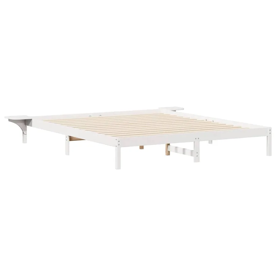 Cadre de lit avec tables de chevet Blanc 180 x 220 cm - 2