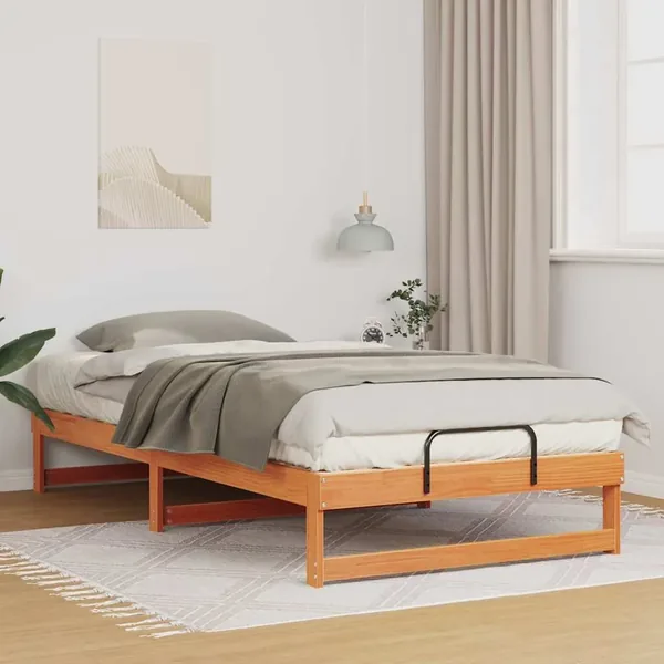 Cadre de lit Marron 100 x 200 cm Pin massif