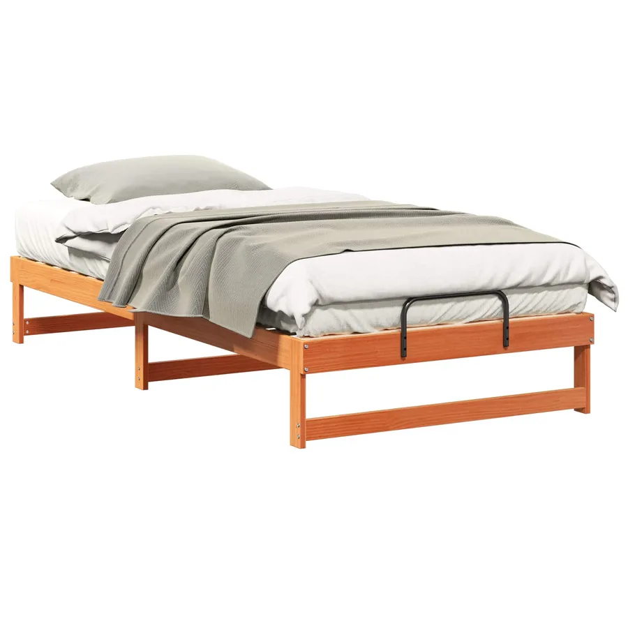 Cadre de lit Marron 100 x 200 cm Pin massif - 2