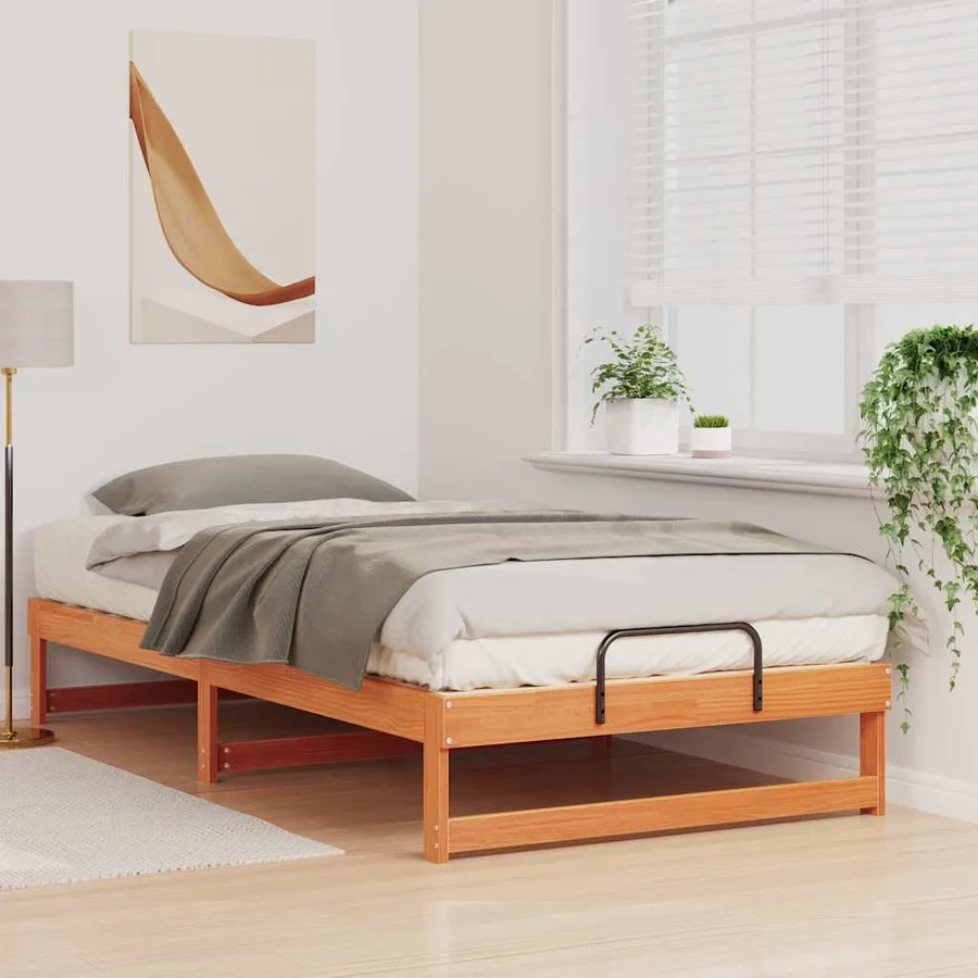 Cadre de lit Marron 100 x 200 cm Pin massif - 3