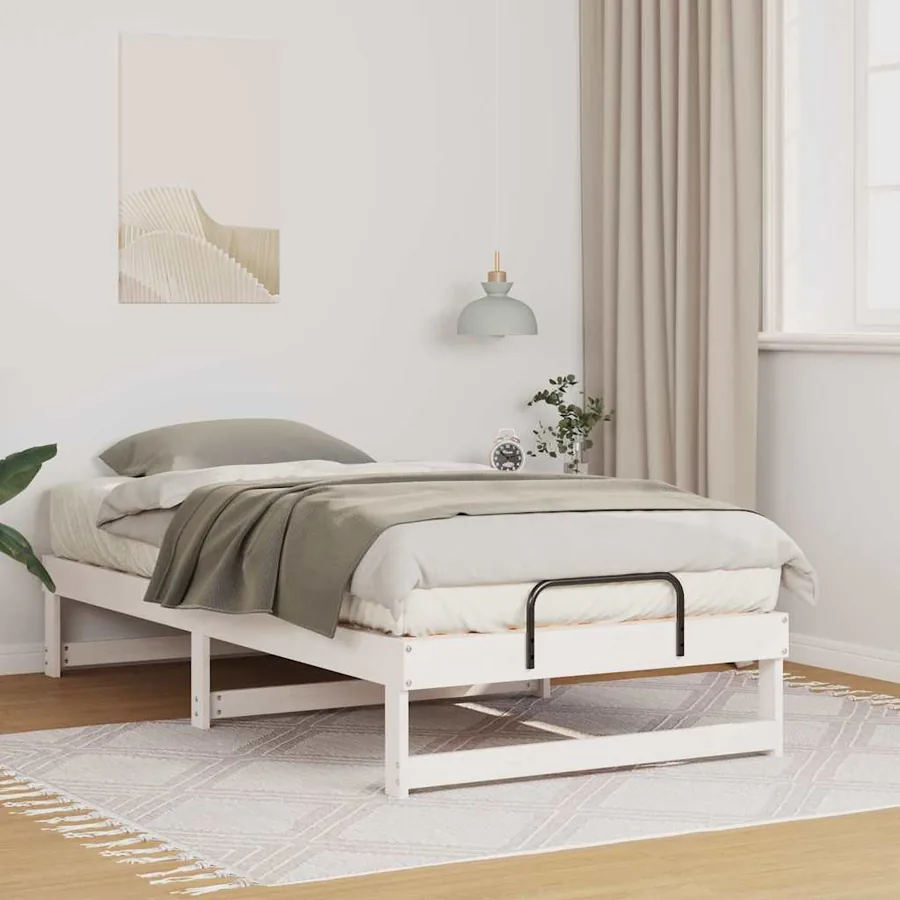 Cadre de lit Blanc 90 x 190 cm Pin massif