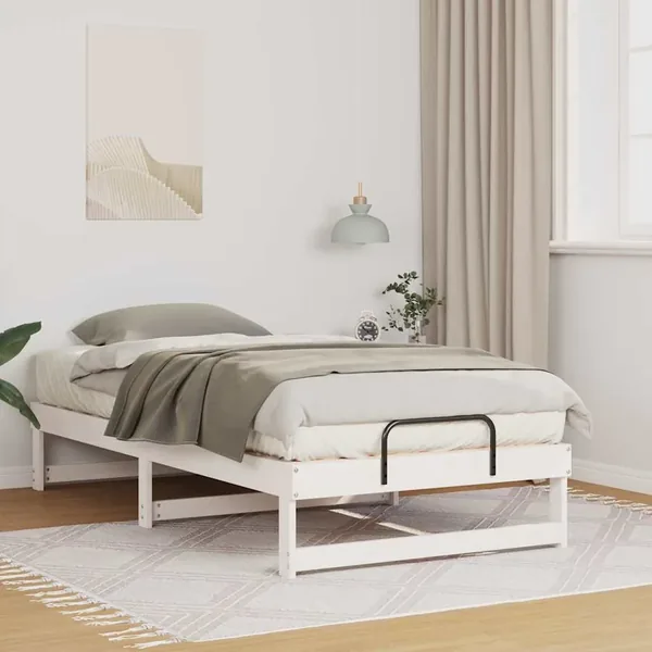 Cadre de lit Blanc 90 x 190 cm Pin massif