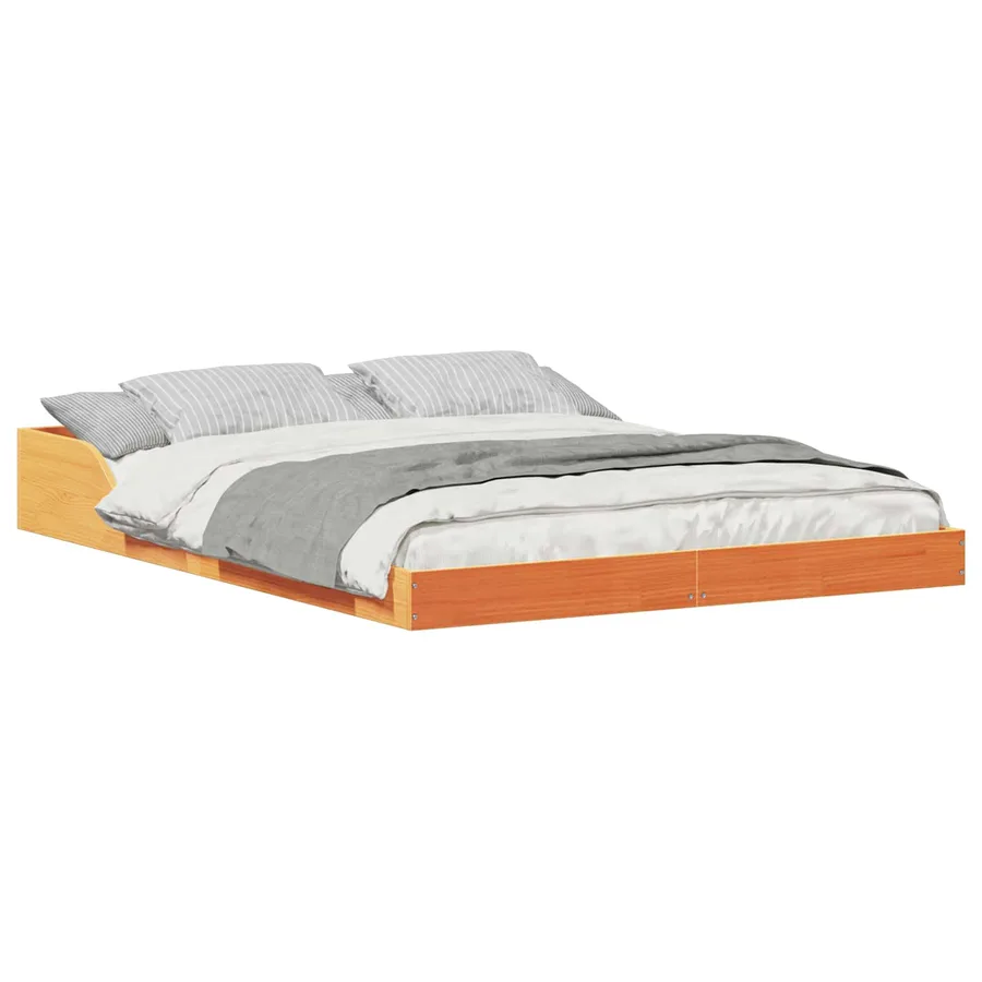 Cadre de lit Brun cire 120 x 200 cm Pin massif - 2
