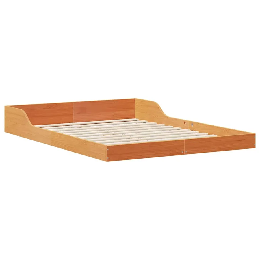 Cadre de lit Brun cire 120 x 200 cm Pin massif - 4