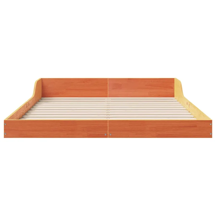 Cadre de lit Brun cire 120 x 200 cm Pin massif - 5