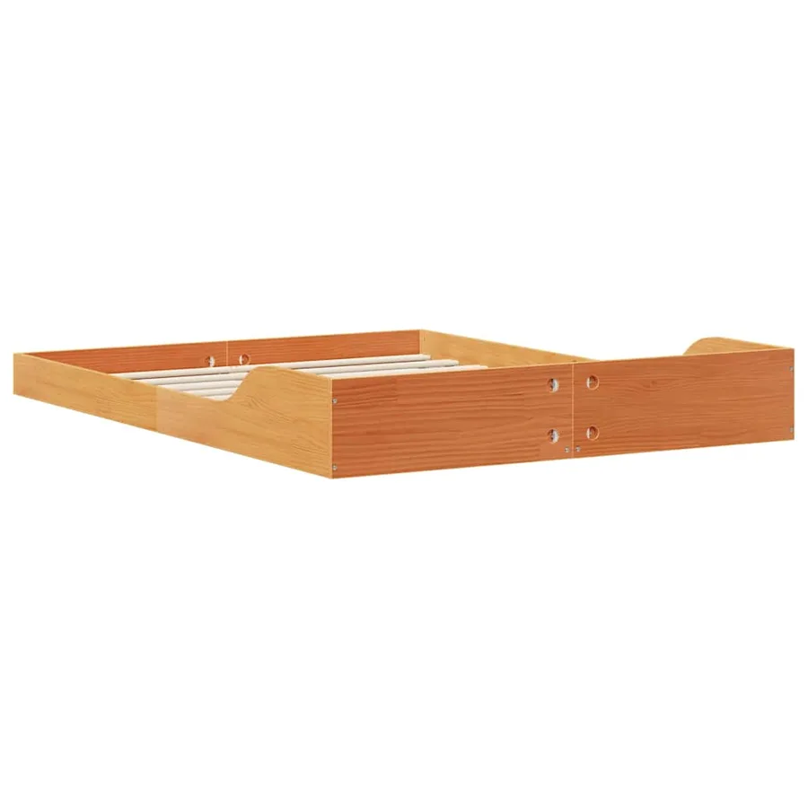 Cadre de lit Brun cire 120 x 200 cm Pin massif - 7
