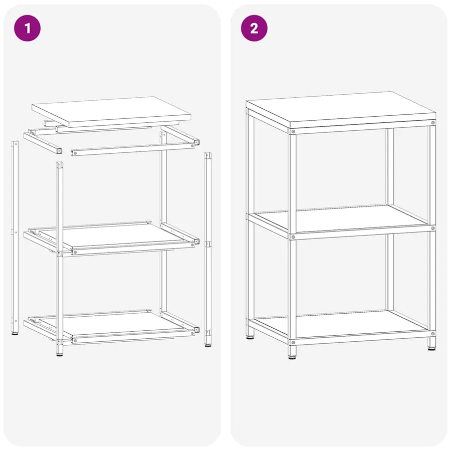 Rangement de cuisine HATTEM Anthracite 60 x 50 x 92 cm Acier - 12