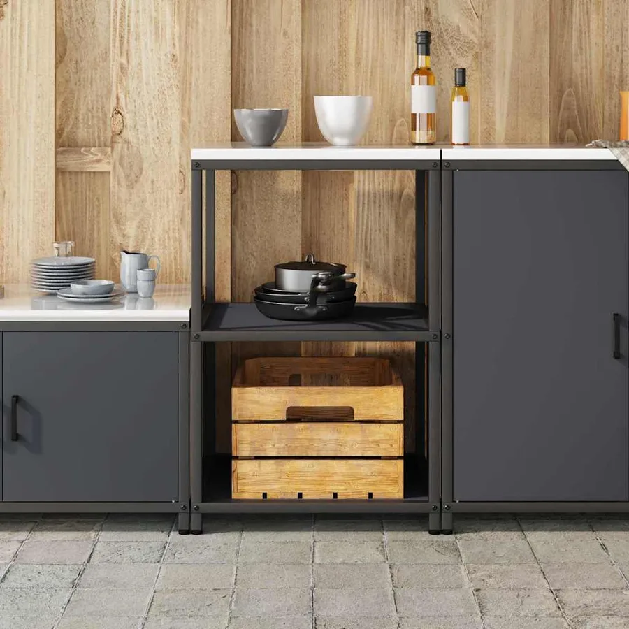 Rangement de cuisine HATTEM Anthracite 60 x 50 x 92 cm Acier - 4