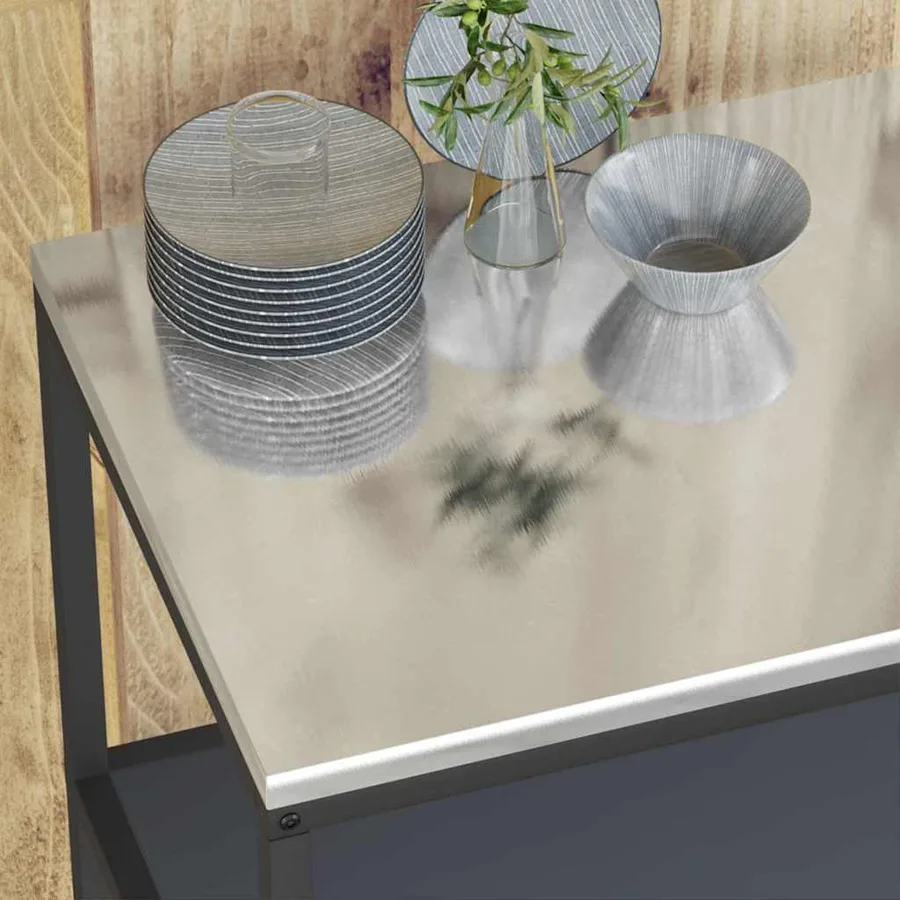 Rangement de cuisine HATTEM Anthracite 60 x 50 x 92 cm Acier - 5