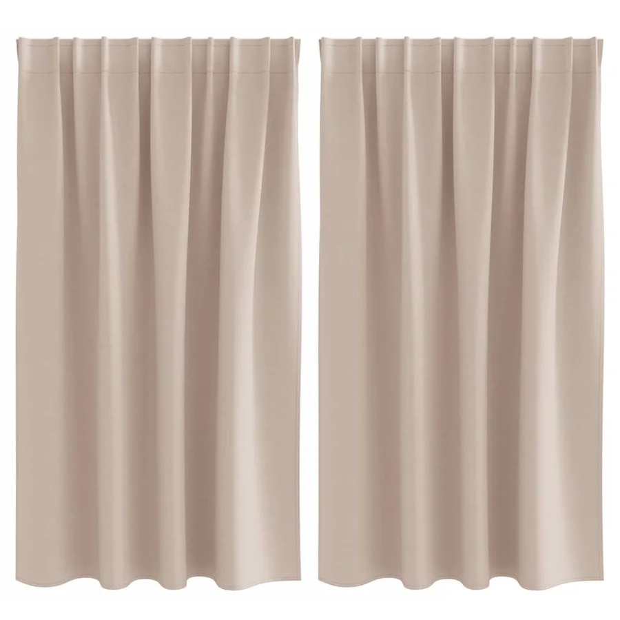 Rideaux occultants avec anneaux 2 pcs Taupe 140 x 140 cm - 2