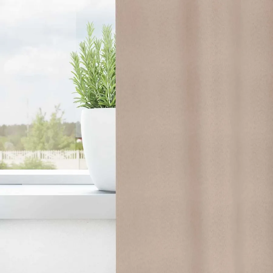 Rideaux occultants avec anneaux 2 pcs Taupe 140 x 140 cm - 3