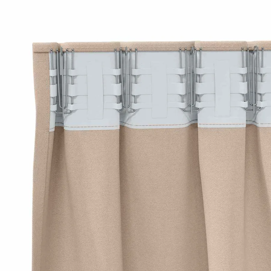 Rideaux occultants avec anneaux 2 pcs Taupe 140 x 140 cm - 5