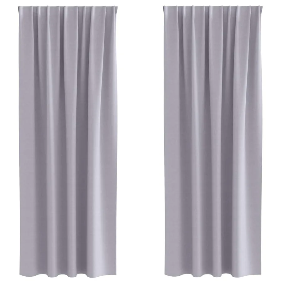 Rideaux occultants avec anneaux 2 pcs Gris métal 245 x 140 cm - 2