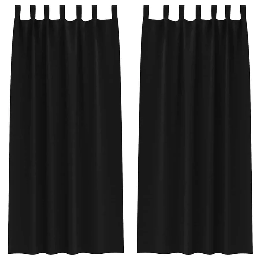 Rideaux occultants avec anneaux 2 pcs Noir 245 x 140 cm - 2