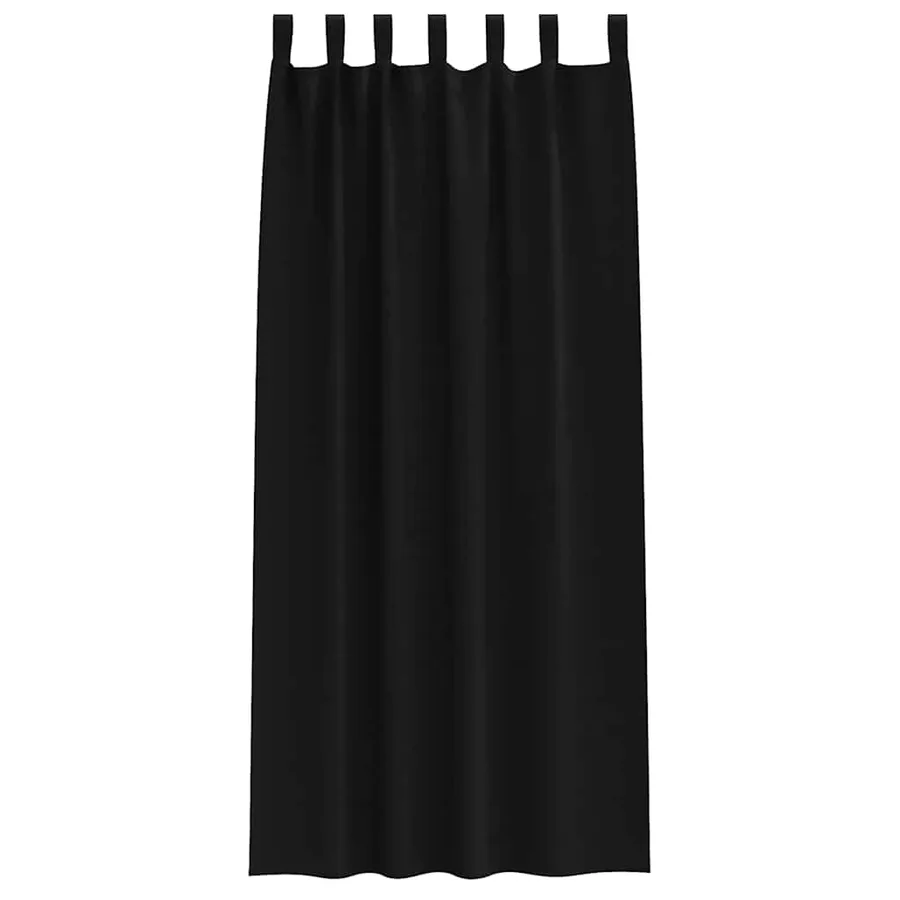 Rideaux occultants avec anneaux 2 pcs Noir 245 x 140 cm - 4