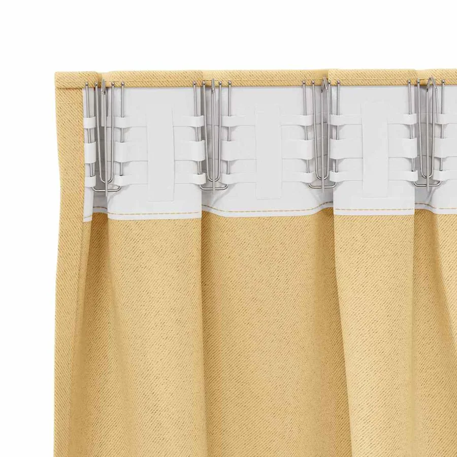 Rideaux occultants avec anneaux 2 pcs Beige 260 x 140 cm - 5