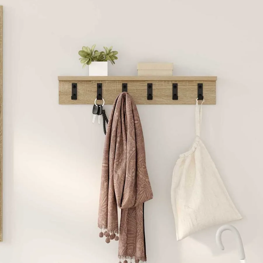 Porte-manteau mural Chêne Sonoma 60 x 10,5 x 10,5 cm