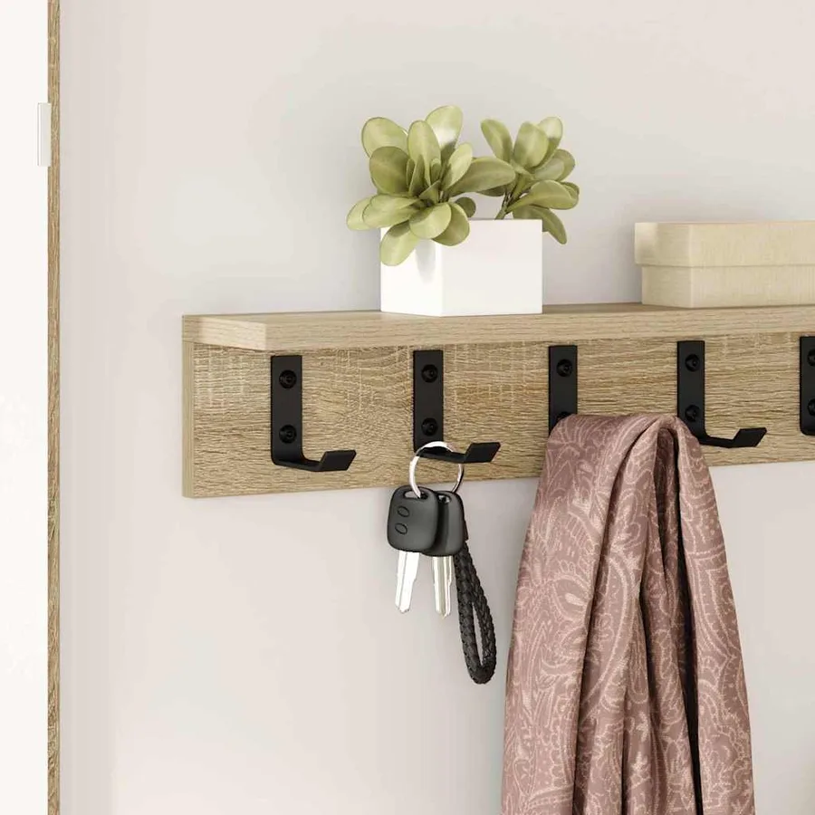 Porte-manteau mural Chêne Sonoma 60 x 10,5 x 10,5 cm - 4