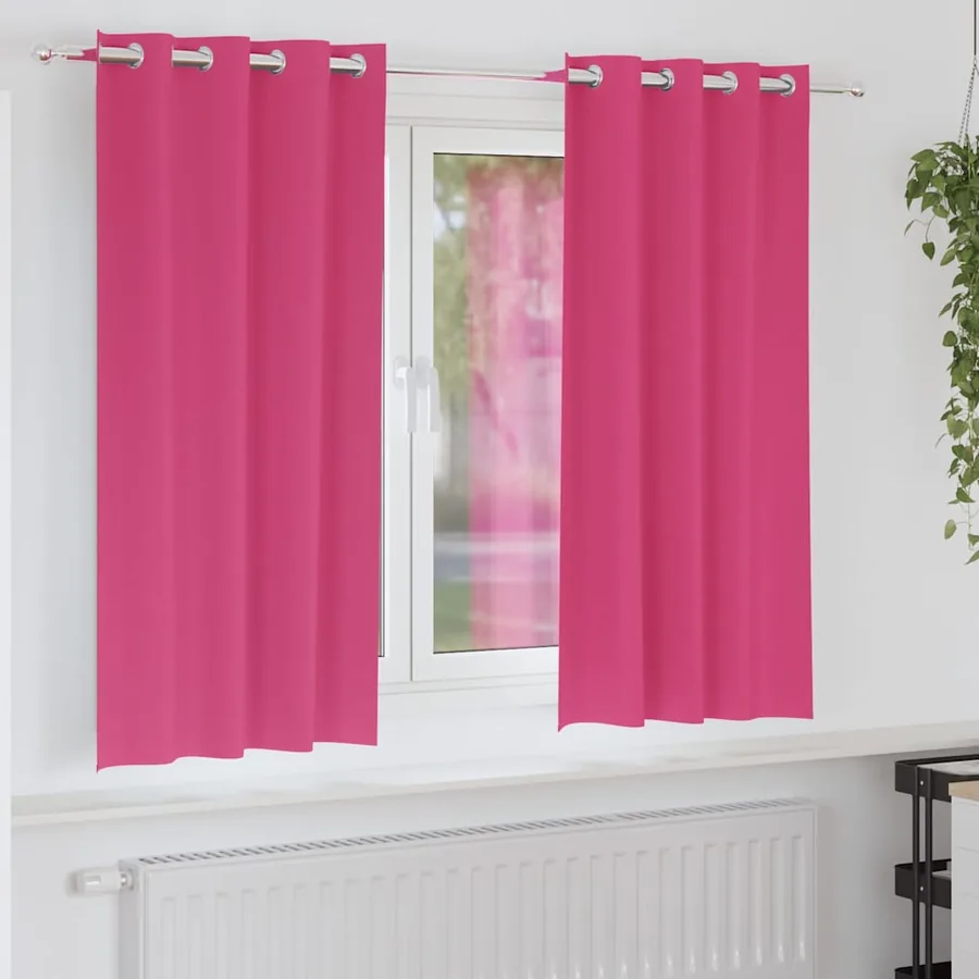 Rideaux occultants avec anneaux 2 pcs Rose vif 175 x 140 cm