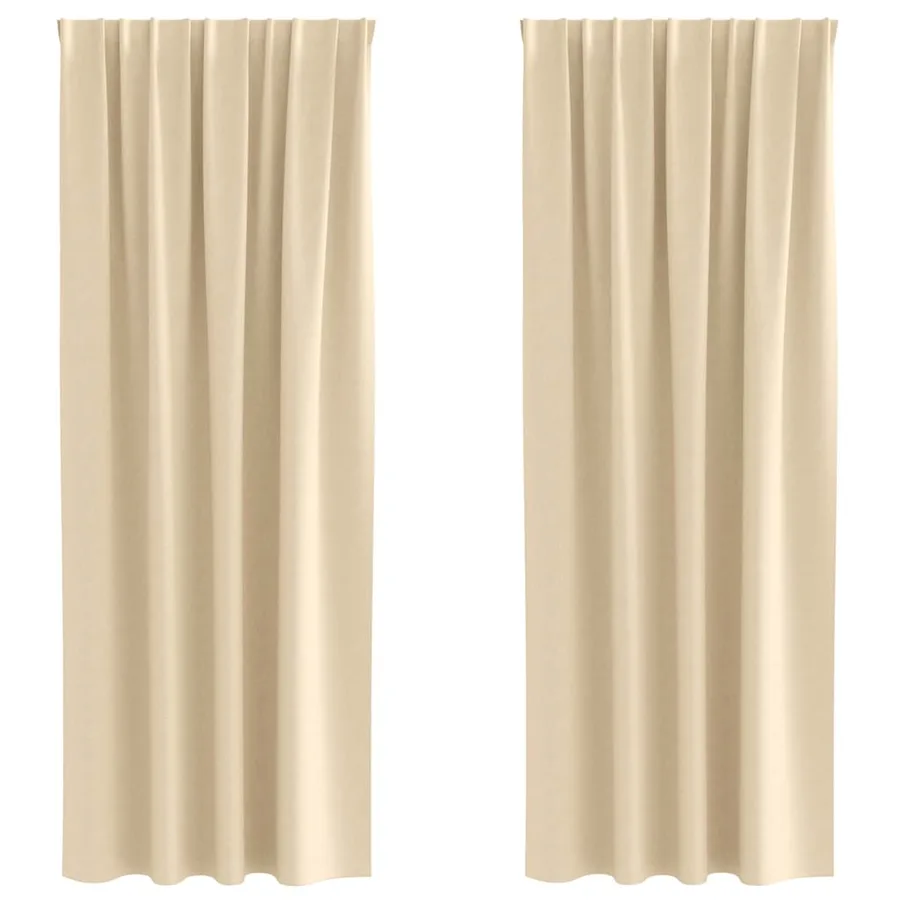 Rideaux occultants avec anneaux 2 pcs Crème 245 x 140 cm - 2