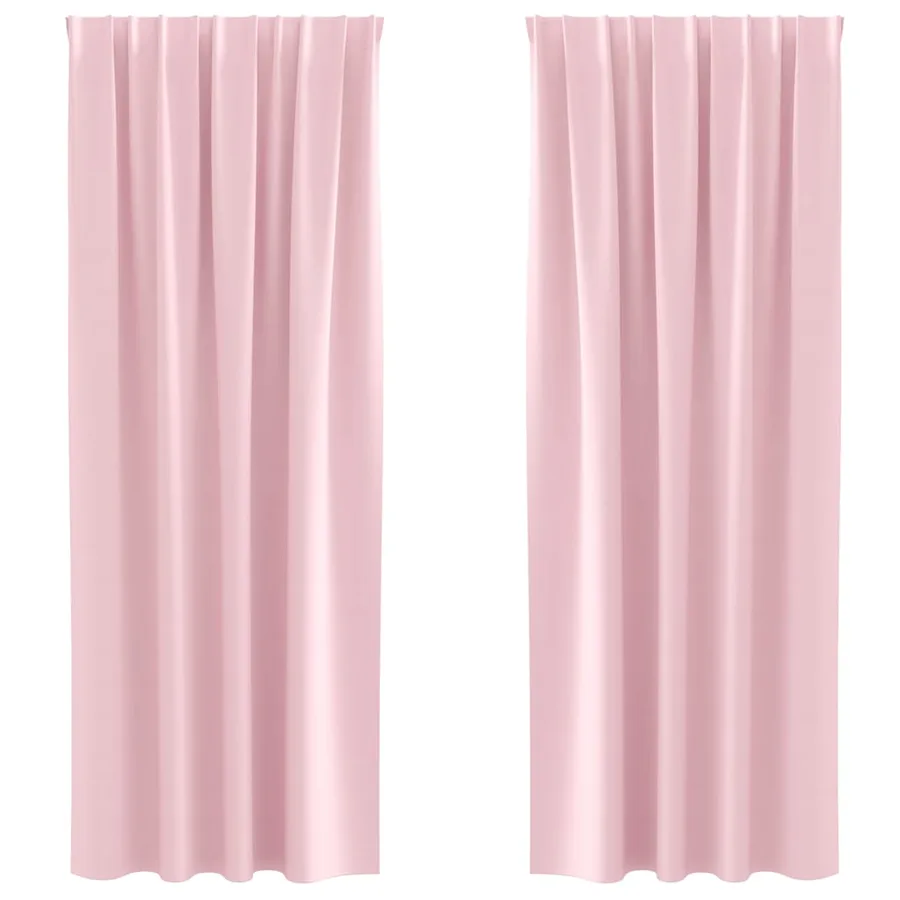 Rideaux occultants avec anneaux 2 pcs Rose bébé 260 x 140 cm - 2