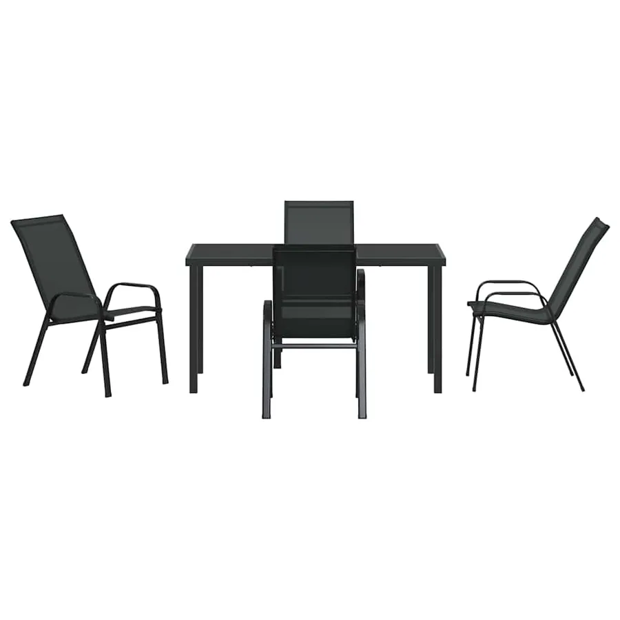 Ensemble de salle à manger pour jardin 5 pcs Noir - 7