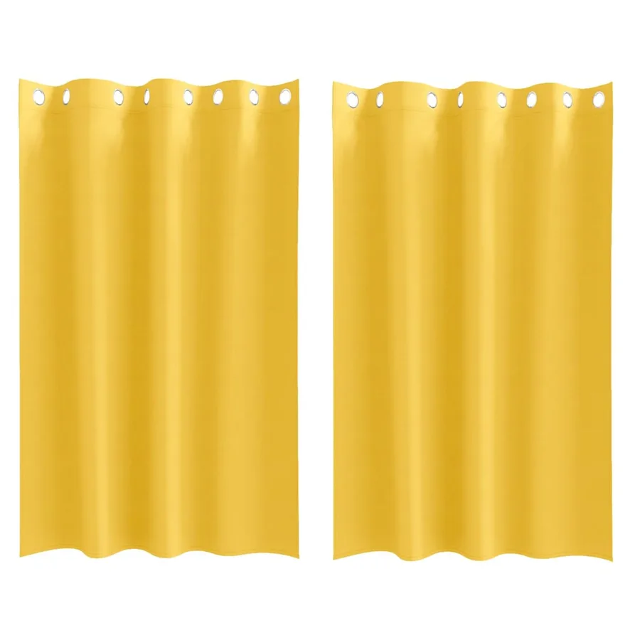 Rideaux occultants avec anneaux 2 pcs Jaune moutarde - 2