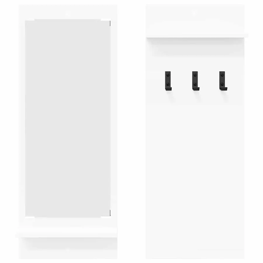 Porte-manteau mural Blanc 70 x 10 x 90 cm Bois d'ingénierie - 5