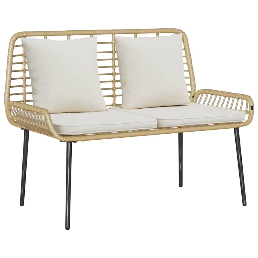 Banc de jardin Marron et Crème polyrotin - 2