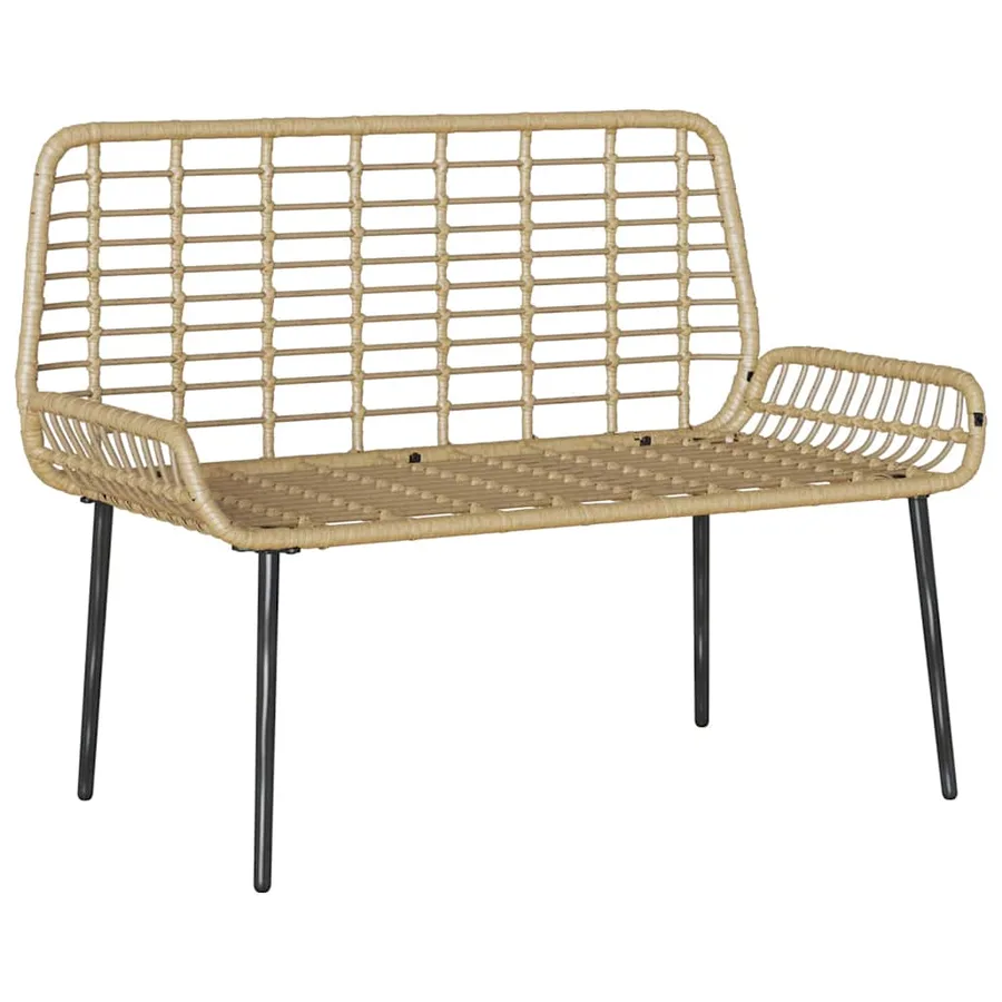 Banc de jardin Marron et Crème polyrotin - 4
