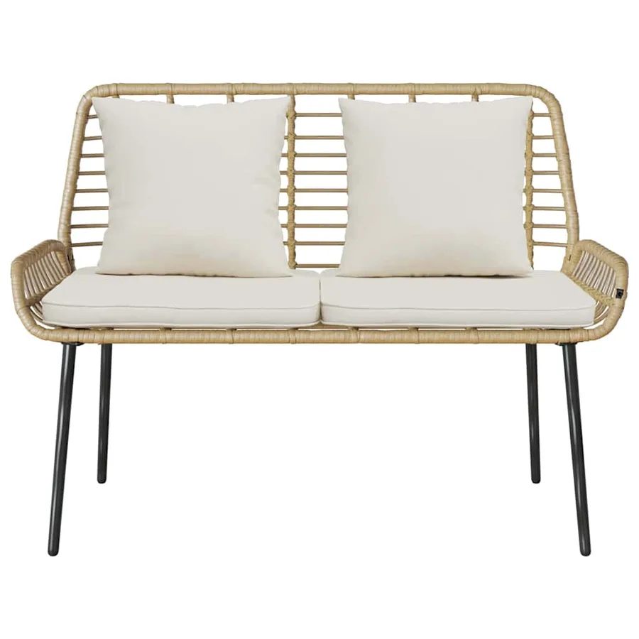 Banc de jardin Marron et Crème polyrotin - 5