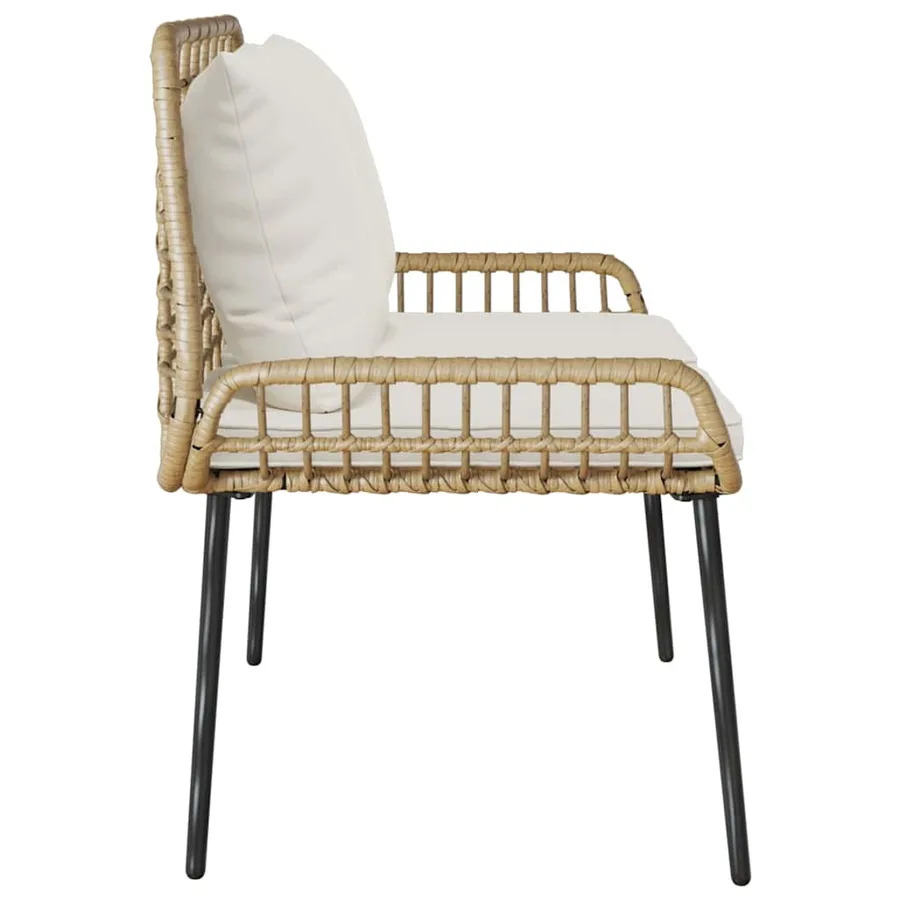Banc de jardin Marron et Crème polyrotin - 6
